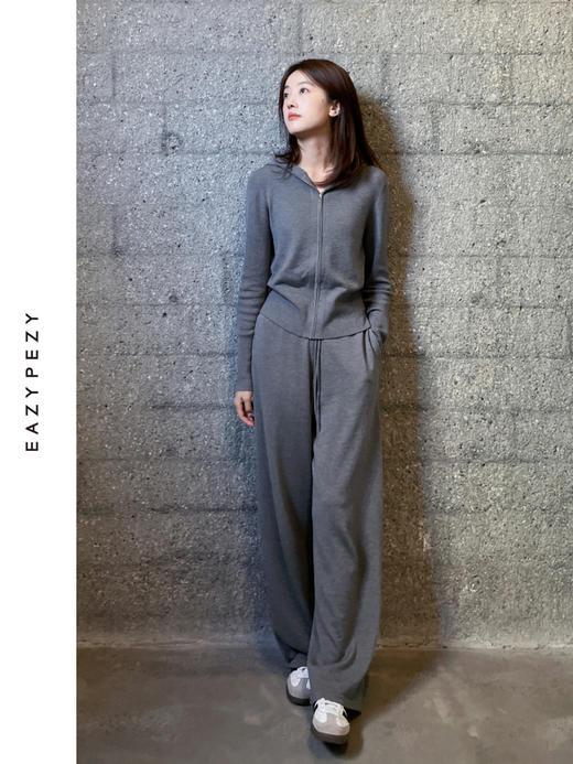 24AW 37.5精纺羊绒火山灰连帽拉链套装 商品图4