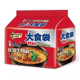 康师傅大食袋红烧牛肉面五包*145g/袋