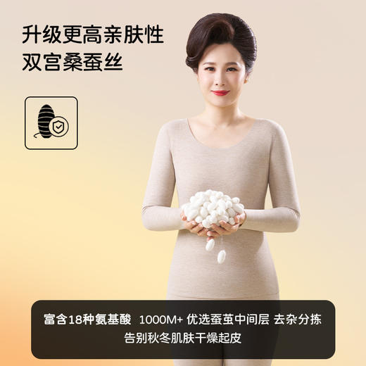 德绒羊绒妈妈装秋衣秋裤套装女打底中年女士保暖内衣老年奶奶发热保暖内衣套装棉毛衫冬 商品图2