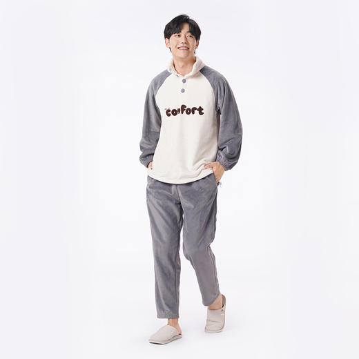 都市丽人睡衣会员精选长袖家居服双面法兰绒厚女士法兰绒套装LHT2W1 商品图5