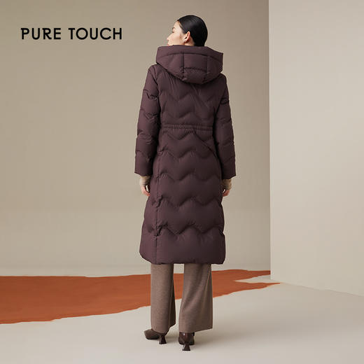 pure touch李子色中长款鹅绒羽绒服1306243376 商品图2