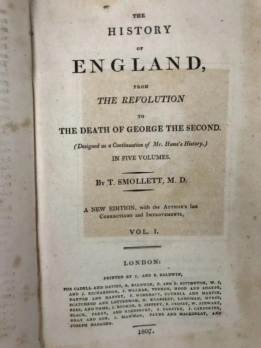 1796-1807年 大卫·休谟与斯摩莱特《英国史》（全13卷） 2版画肖像插图 全真皮精装大32开 商品图8