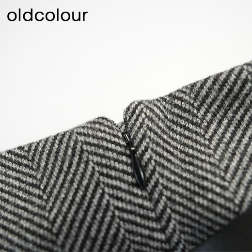 oldcolour秋冬款半身裙灰色设计感气质高腰短裙女DM41061935 商品图4