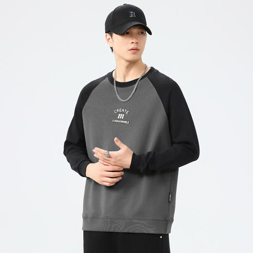 【新款DQ】大依优型大码插肩袖圆领卫衣男宽松休闲上衣胖子加肥加大男士潮流 商品图11