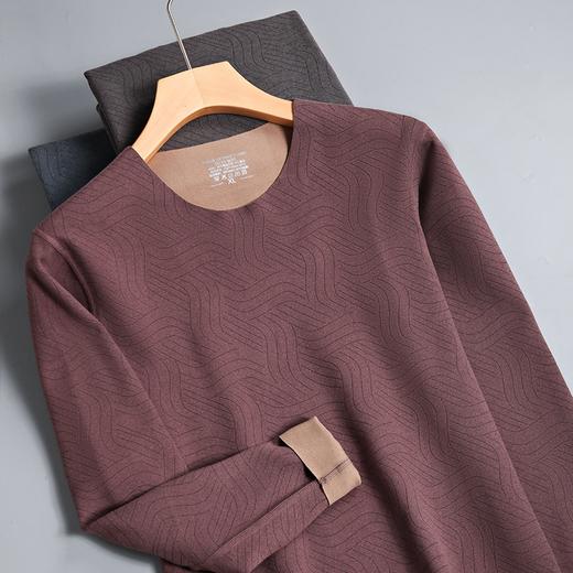 【德绒保暖】【新款DSF】大依优型大码男装条纹德绒保暖上衣内衣弹力加绒舒适保暖秋衣 商品图2