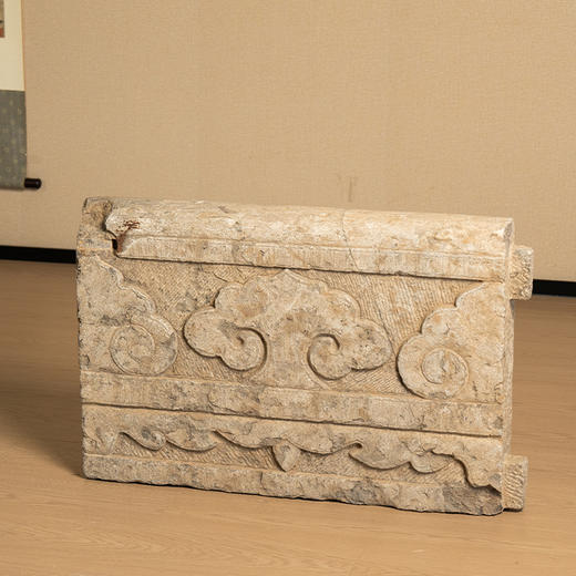 清 石雕云纹围栏板摆件 商品图4