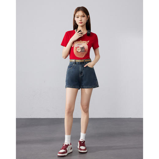 IEF/爱依服女装夏季韩版时尚简约设计时尚百搭牛仔短裤N0244- 商品图2