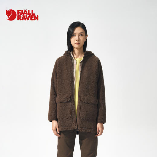 北极狐 女士连帽羊羔绒外套 2024秋冬保暖中长款夹克04232250 商品图0