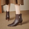 【预售5天】法式小短靴及踝靴尖头细跟侧拉链小跟靴优雅气质中跟时装靴YS&YSX7077 商品缩略图2