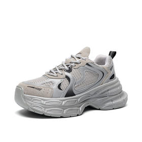 ZHR厚底老爹鞋2024秋季新款百搭休闲鞋小个子增高网面透气运动鞋