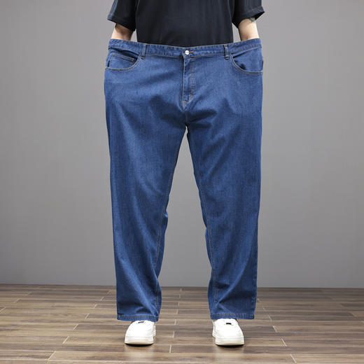 【特大码400斤】【新款DDJ】大依优型大码牛仔裤直筒长裤男舒适弹力休闲商务简约百搭加肥加大男装裤子 商品图0
