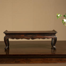 清 紫檀束腰三弯腿翘头案中案摆件