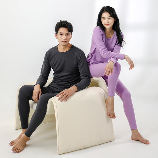 🔥多喜爱羊绒蚕丝保暖套装 男女款 【尺码偏小建议拍大一码】浅紫 / 黑 / 深灰 商品图0