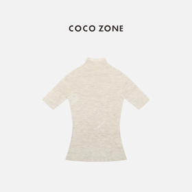 COCO ZONE 秋季设计感短袖立领针织衫百搭上衣CC2C2261