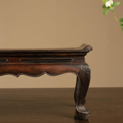 清 紫檀束腰三弯腿翘头案中案摆件 商品图3