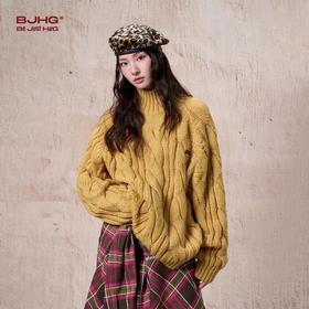 BJHG不计后果美式高领毛衣男款冬季潮牌宽松高级极简风情侣款上衣