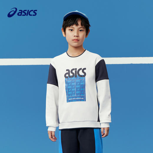 【商场同款】Asics/亚瑟士童装圆领卫衣长袖T恤内搭24年秋冬新款 商品图1