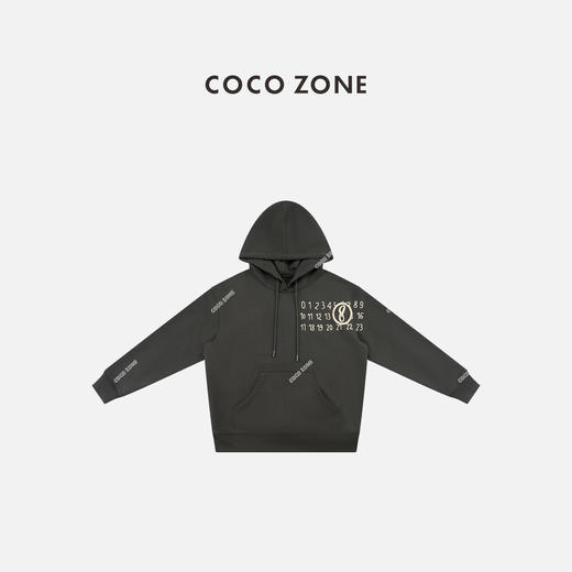 COCO ZONE 秋季数字连帽卫衣大口袋长袖上衣CC2C2275 商品图0