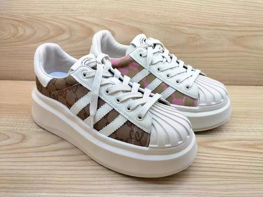 秋季豪行23310315真皮网布休闲鞋时尚平底女单鞋  小半码 商品图2