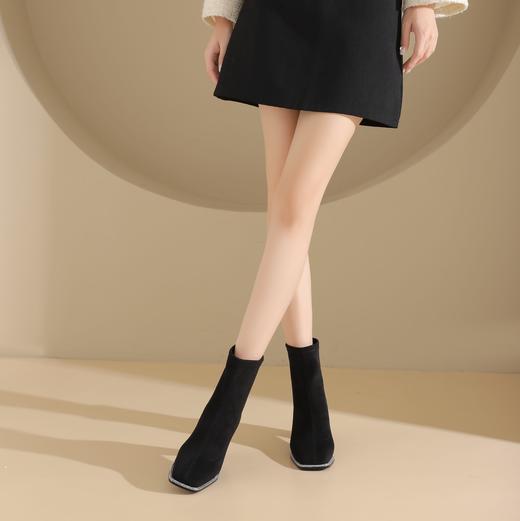 westory2024年秋冬新款优雅风中高跟百搭短靴切尔西S24DS84781 商品图3