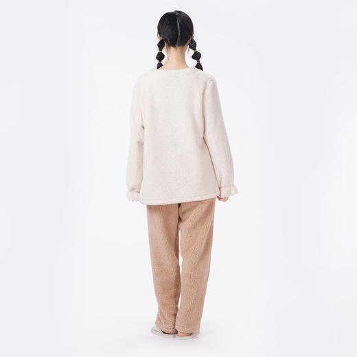 都市丽人睡衣超值精选长袖家居服长毛绒厚女士法兰绒套装LHT2K2 商品图4
