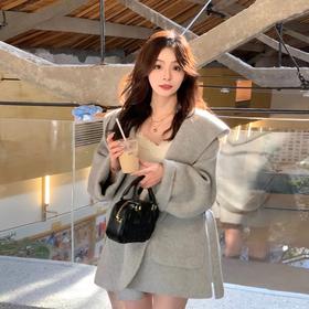 金蘑菇菇 海盐奶酪 减龄氛围少女 连帽大衣