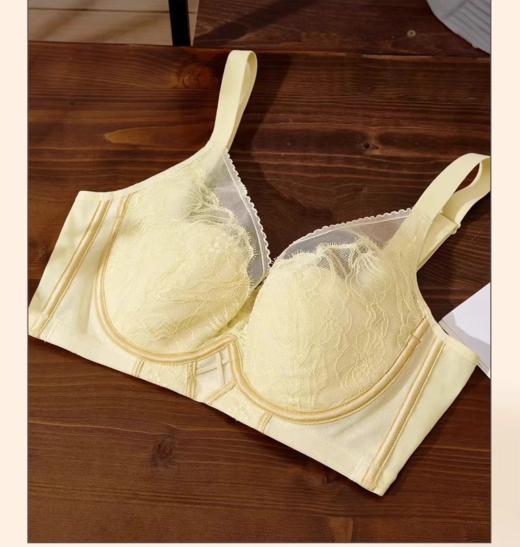 鸣瑶琴瑟 文胸 红酒杯软钢圈内衣聚拢上托不空杯大胸显小薄而不漏透气文胸 商品图3