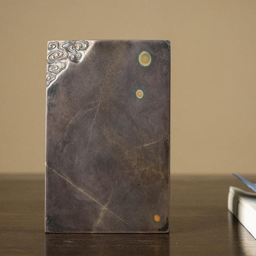 清 云纹带眼端砚（红木嵌玉砚盒） 商品图2