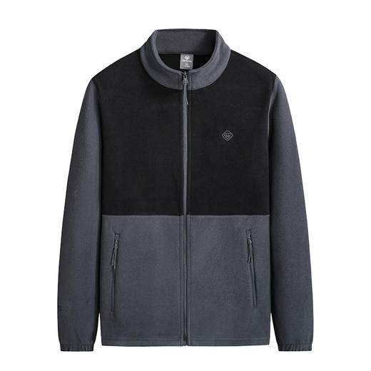 【抓绒衣】【新款DK】大依优型大码男装立领拼接夹克抓绒衣加肥加大休闲夹克胖子宽松防风外套上衣 商品图5