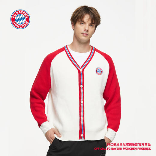 【官方正版】拜仁慕尼黑足球俱乐部 | 拼色长袖针织开衫球迷 商品图1