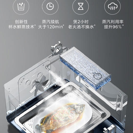 美的（Midea）微波烤箱蒸箱空气炸嵌入式一体机BG70F7W搪瓷不沾智能wifi下拉四层70L上下加热TFT彩屏家用 黑色 商品图3