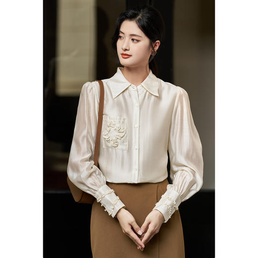 【天丝莱赛尔女上衣】2026春季时尚通勤衬衫女百搭职场内搭1883 商品图3