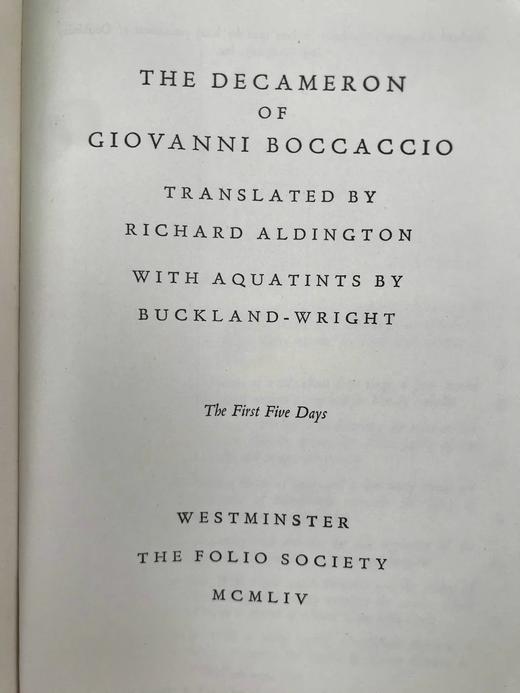 1955-1960年 薄伽丘《十日谈》（全2卷） 莱特10幅插图 精装18开 商品图2