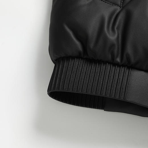 【皮羽绒】【可拆卸帽】【新款DTX】大依优型大码羽绒服皮夹克PU外套加肥加大肥佬休闲上衣男士胖子秋冬 商品图6