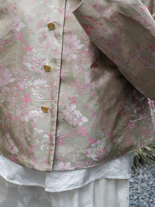 盛唐牡丹 |宋锦海棠纹对襟外套 商品图3