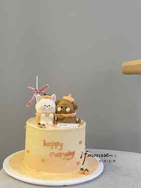 「女孩」秋日可爱小动物贴贴蛋糕~