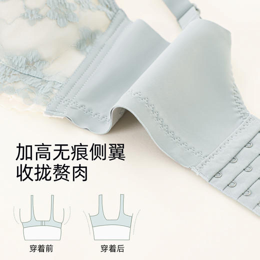 熳洁儿 内衣女小胸聚拢文胸性感蕾丝舒适无钢圈莫代尔撞色内衣23761502 商品图6