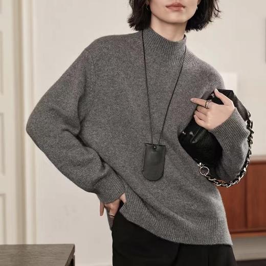 【抖音专属】半高领上衣（YR619静奢灰） 商品图1