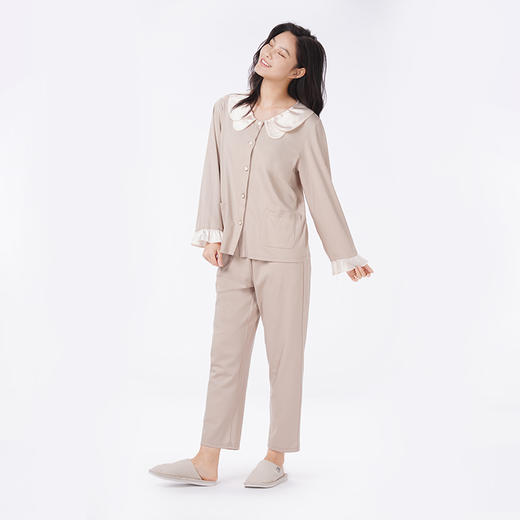 都市丽人睡衣好睡好眠长袖家居服RC50/50双面薄女士棉质套装LHT1T6 商品图2