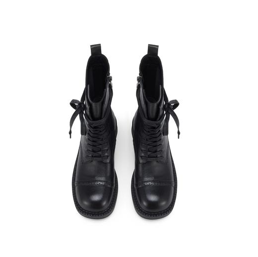 westory2024年秋冬新款优雅风厚底粗跟百搭短靴马丁靴S24DS84991 商品图5