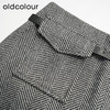 oldcolour秋冬款半身裙灰色设计感气质高腰短裙女DM41061935 商品缩略图2