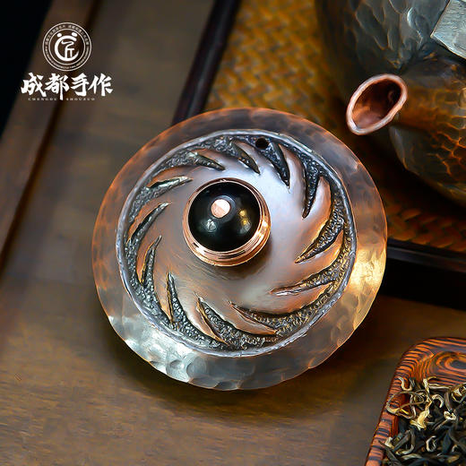 成都手作【李小毛梦幻系列提梁铜壶 】定制款铜茶壶 梦幻金沙铜/梦幻金沙蓝 两色可选  手工茶壶烧水壶 复古功夫茶壶【非物质文化遗产】【手工匠制】 商品图8