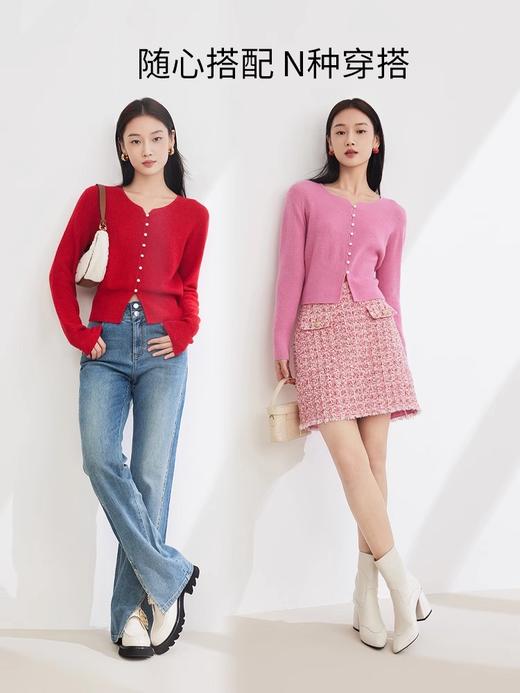 [顺丰包邮]雅莹同款21005秋季新款单排扣丝光羊毛羊驼毛针针织上衣80 商品图5