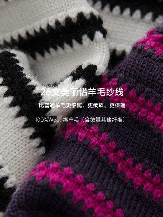 立体间色条纹POLO毛衫FCE3WST055 商品图14