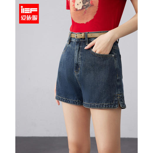 IEF/爱依服女装夏季韩版时尚简约设计时尚百搭牛仔短裤N0244- 商品图0