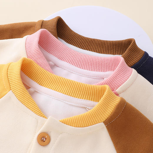 【男童女童休闲棒球服外套，休闲时尚、轻便舒适】婴儿衣服休闲棒球服外套 春装春秋男童女宝宝 儿童小童上衣潮流单品-QQ 商品图2