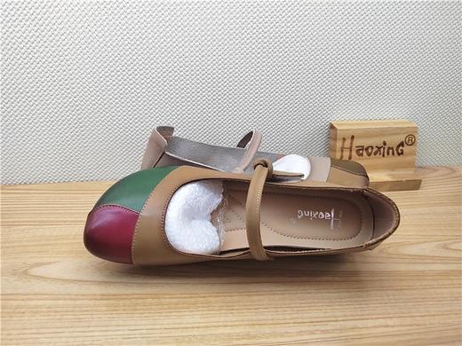 豪行春季新款23130111真皮复古休闲平跟女鞋单鞋皮鞋 商品图3