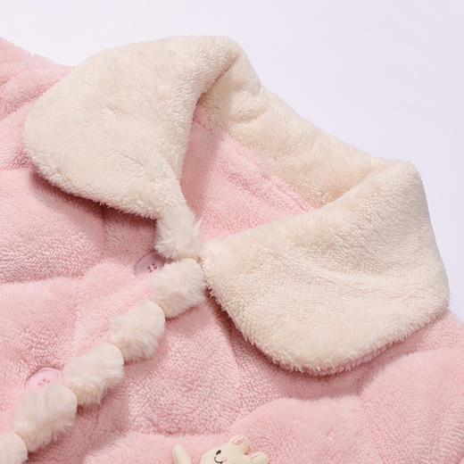 都市丽人睡衣夹棉系列长袖家居服法兰绒夹棉加厚女士夹棉套装LHT1U5 商品图4