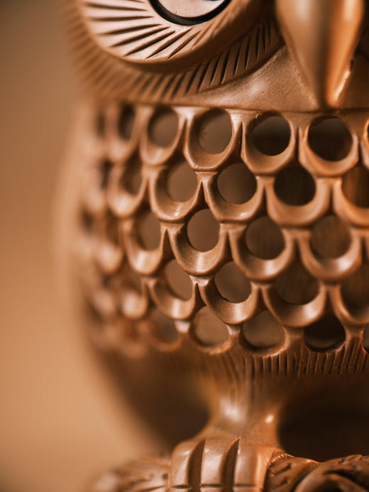 老山檀猫头鹰 精工整雕摆件 高端【器悟雅玩】 商品图2