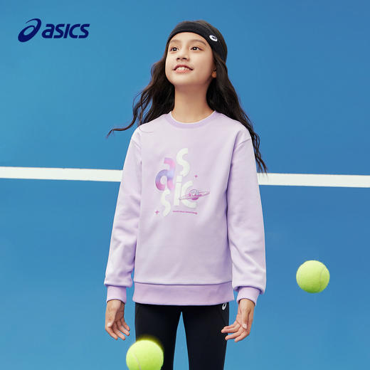 【商场同款】Asics/亚瑟士童装24年秋冬新款圆领卫衣长袖T恤内搭 商品图1